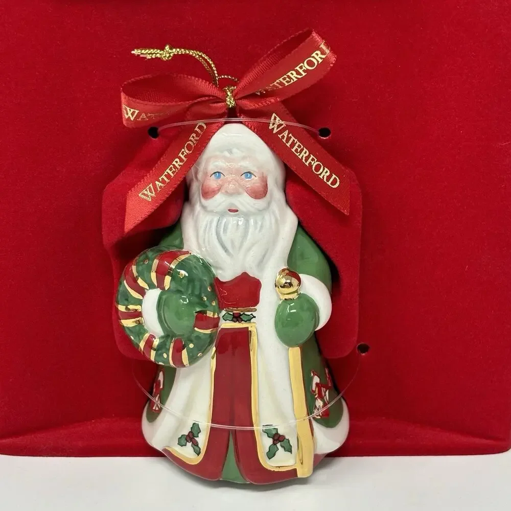 Set of 3 Waterford Holiday Heirlooms Ornaments Santa 138220 Porcelain Read